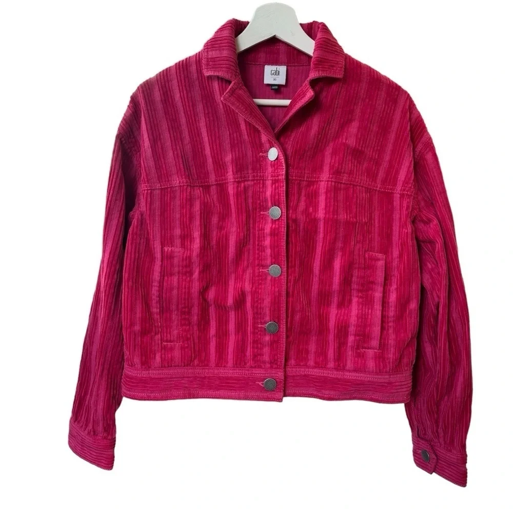 Cabi Cheeky Topper size XS pink corduroy jacket women’s